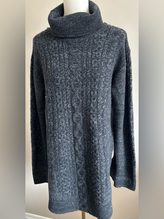 Kit and Ace Sweaters - Kit and Ace 100% Cashmere/Silk Cowl Neck Charcoal Grey Pullover Sweater